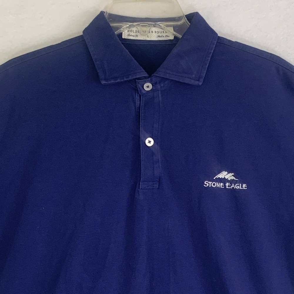 Holderness & Bourne Golf Polo Shirt Mens Large Navy Blue The Scott Tailored Fit - Picture 3 of 9